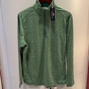 Vineyard Vines Men's Green Quarter-Zip Pullover